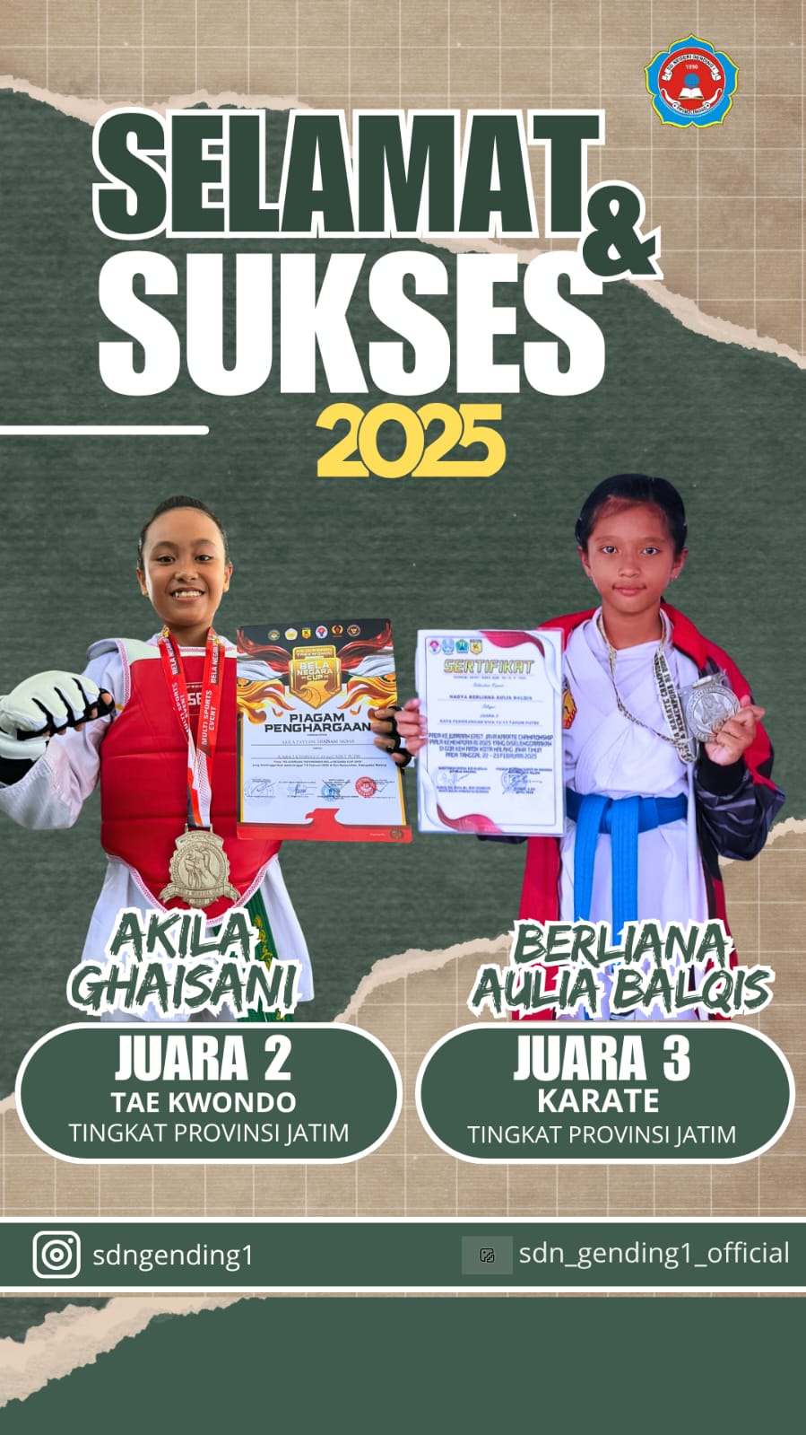 SDN Gending I Raih Prestasi Taekwondo dan Karate Tingkat Provinsi Jawa Timur Tahun 2025